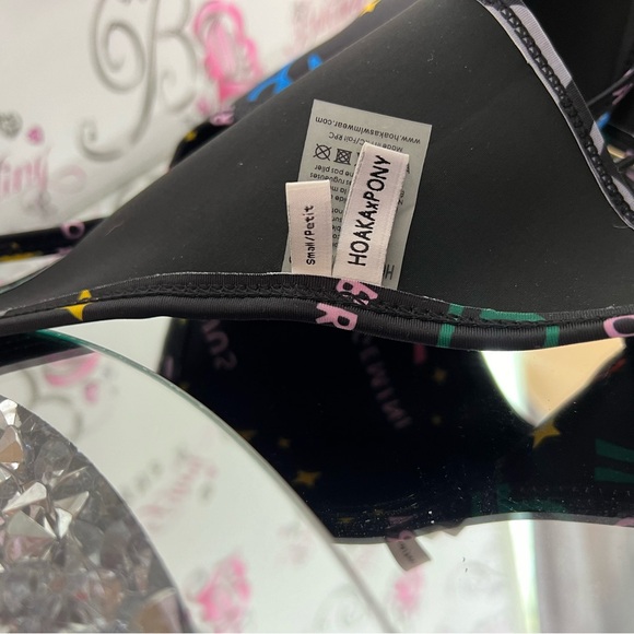 Hoaka swimwear horoscope top sun ☀️ criss cross back black multicolor 🌈 boho - Picture 9 of 10